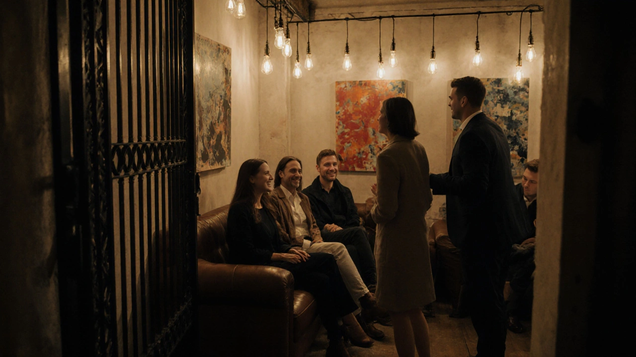 Un couple est accueilli dans un loft discret de Ménilmontant, aux murs ornés d&#039;œuvres d&#039;art locales.