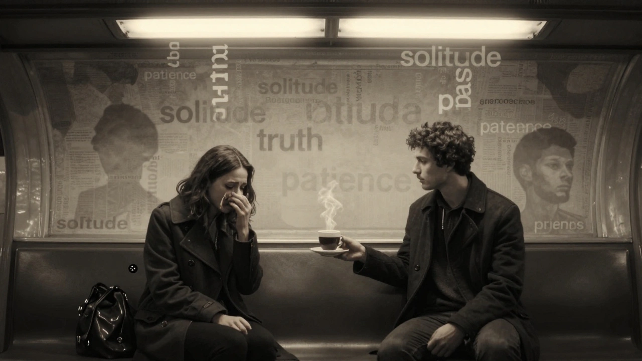 Deux inconnus dans le métro parisien, l'un pleure, l'autre lui offre un café, une connexion silencieuse.